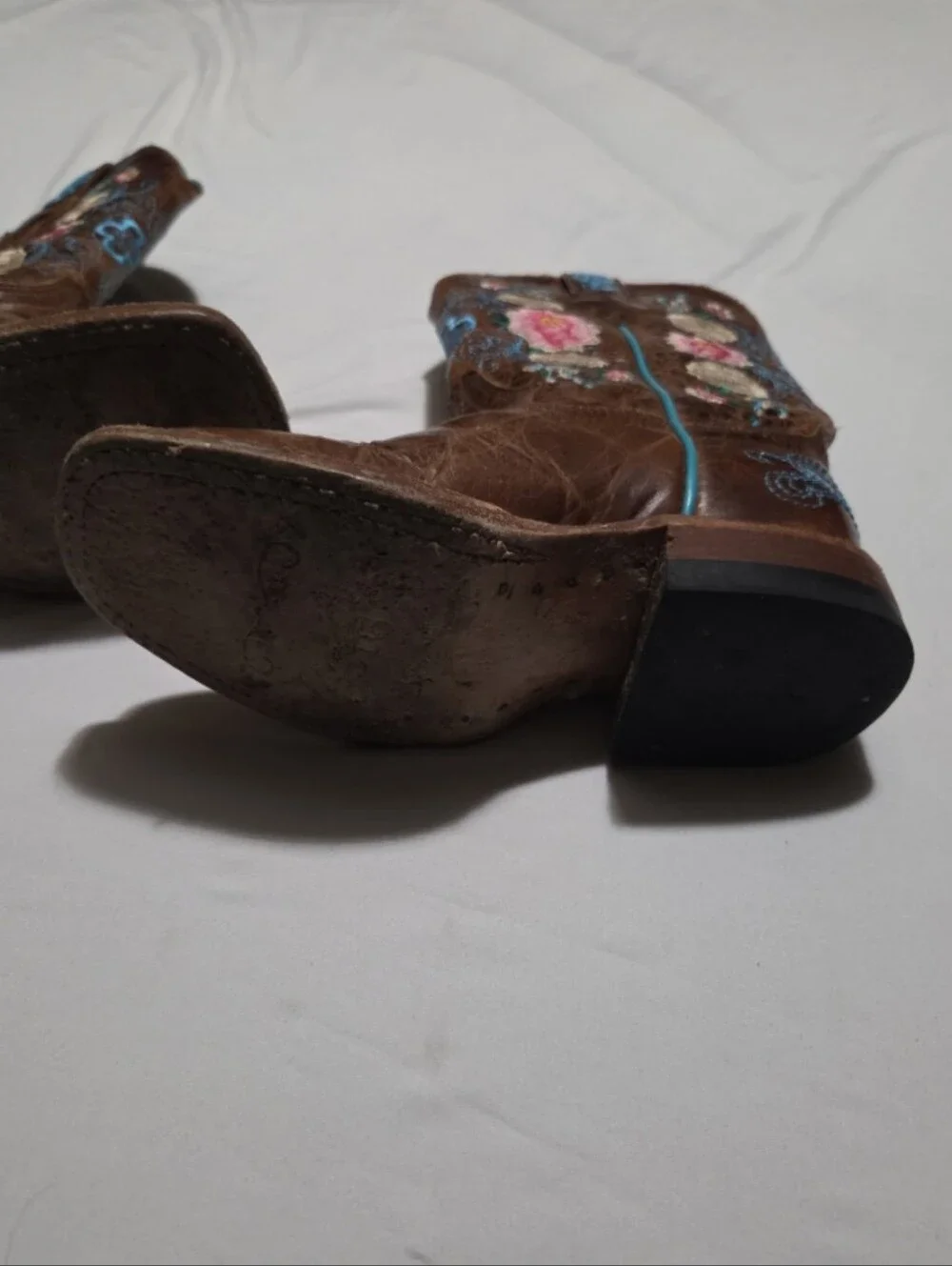 Macie bean girls size 10 brown leather cowgirl boots #23
